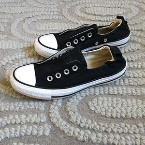SOLD—- Converse All Star slip on no lace tennies